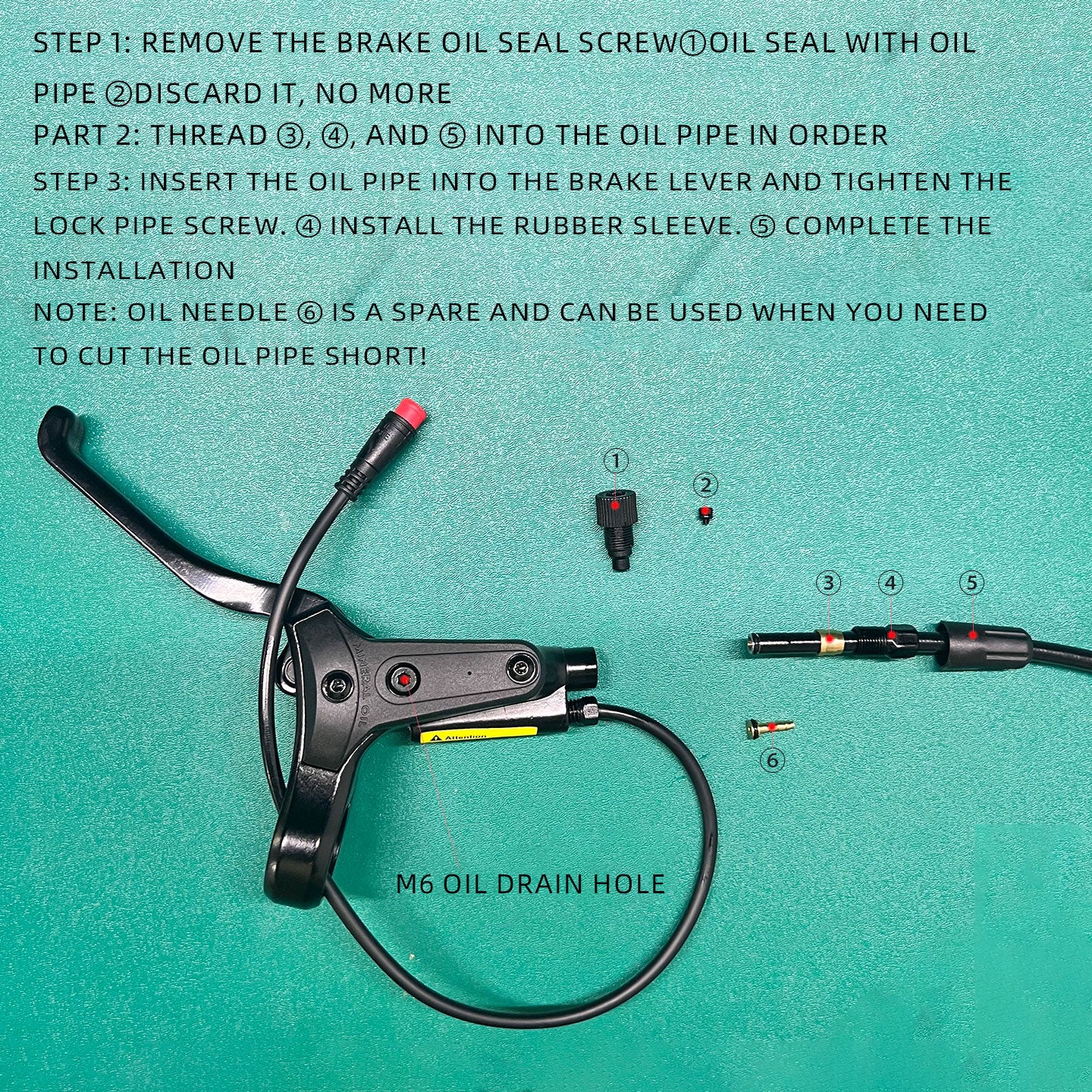 NFOX SM2A electric bicycle hydraulic disc brake handle with four piston two piston calipers 2-pin 3-pin power-off Accessories