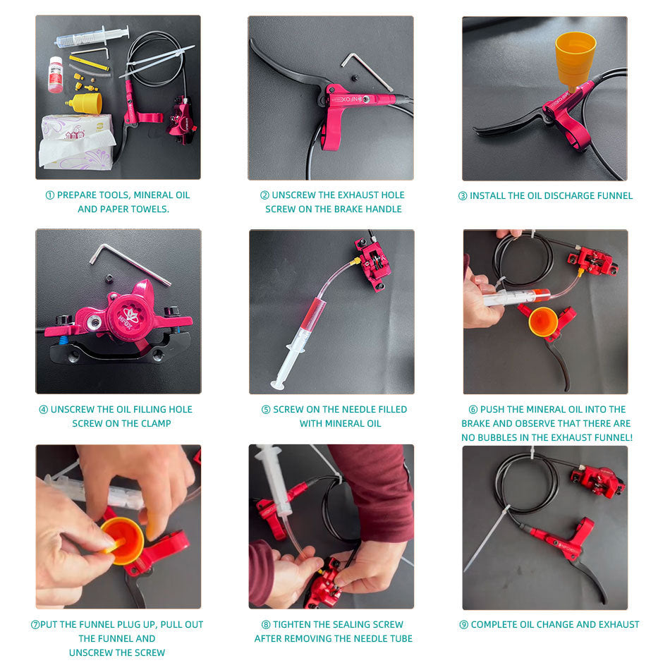 EZmtd Hydraulic Brake Oil Disc Tool Set Simple Bicycle Oil Filling and Replacement Funnel Exhaust Connector Hot Sale