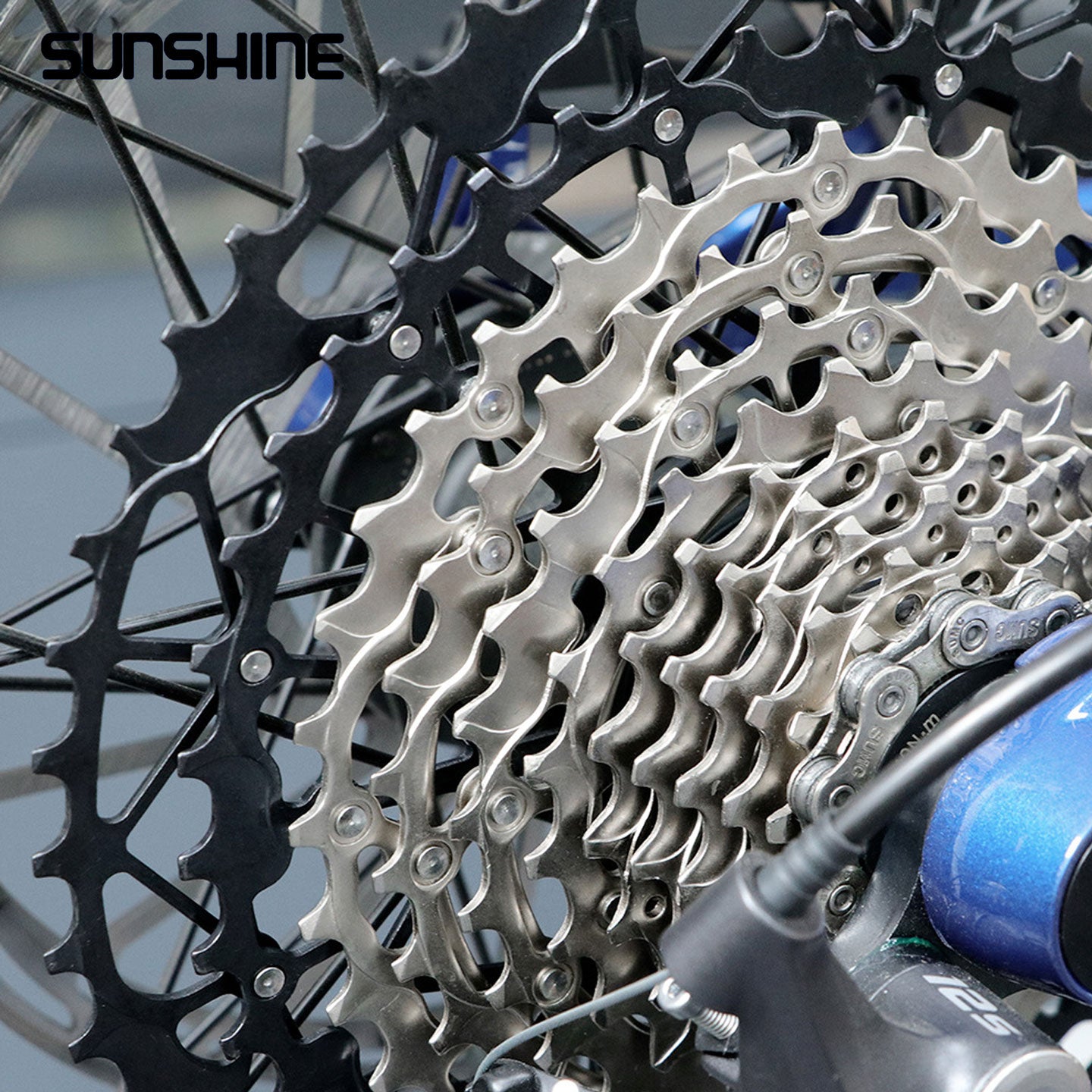 SUNSHINE Hollow Mountain Freedom Wheel 9/10/11/12/13S Folding Bicycle 40T/42T/46T/48T/50T/52T Variable Speed Card Flywheel HG