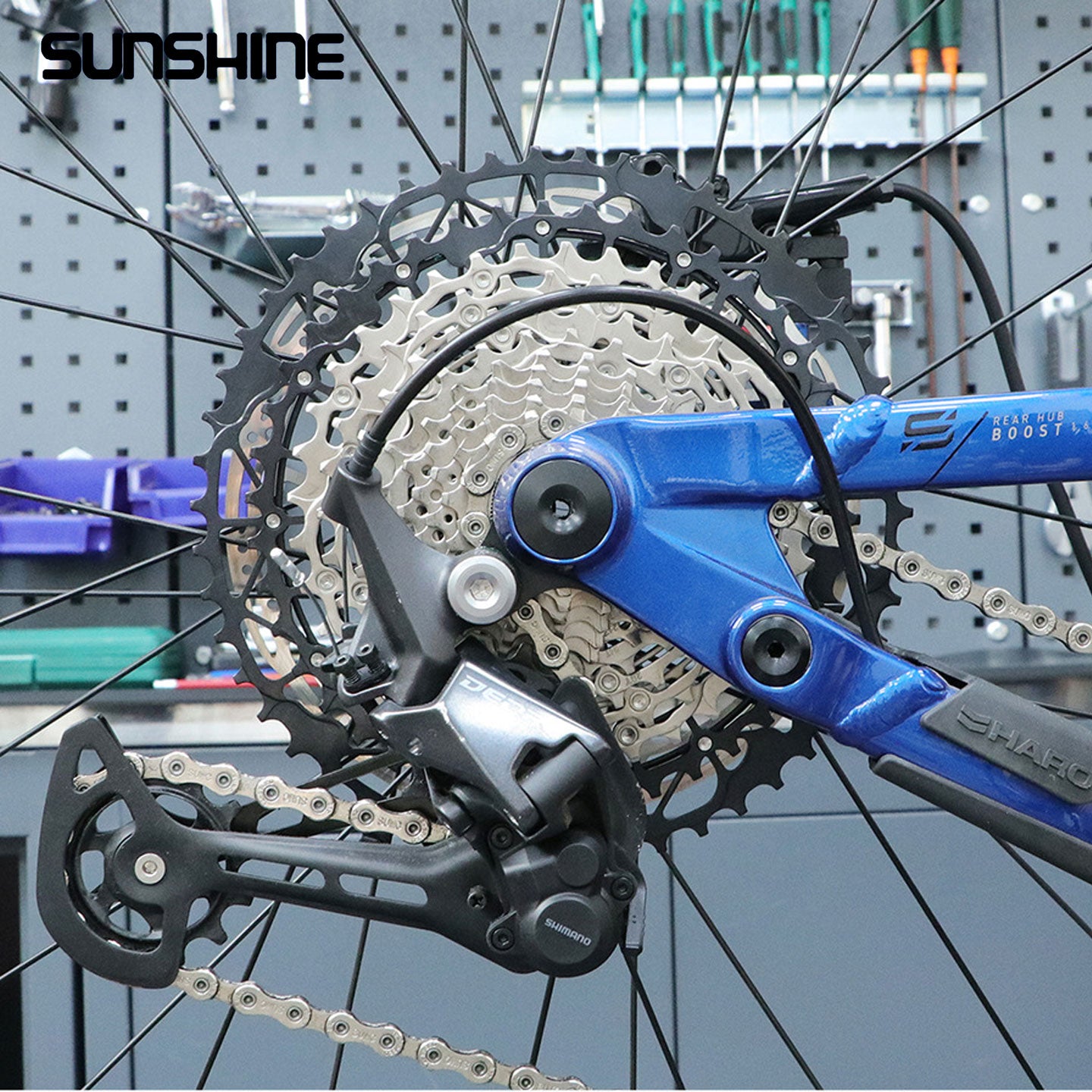 SUNSHINE Hollow Mountain Freedom Wheel 9/10/11/12/13S Folding Bicycle 40T/42T/46T/48T/50T/52T Variable Speed Card Flywheel HG