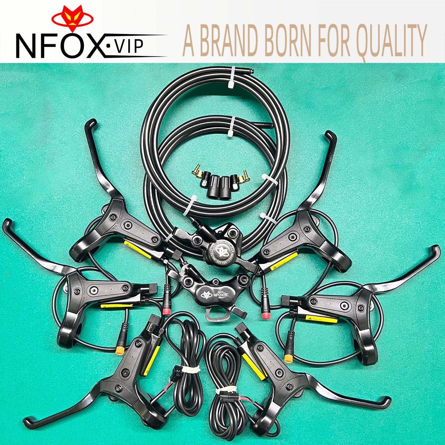 NFOX SM2A electric bicycle hydraulic disc brake handle with four piston two piston calipers 2-pin 3-pin power-off Accessories
