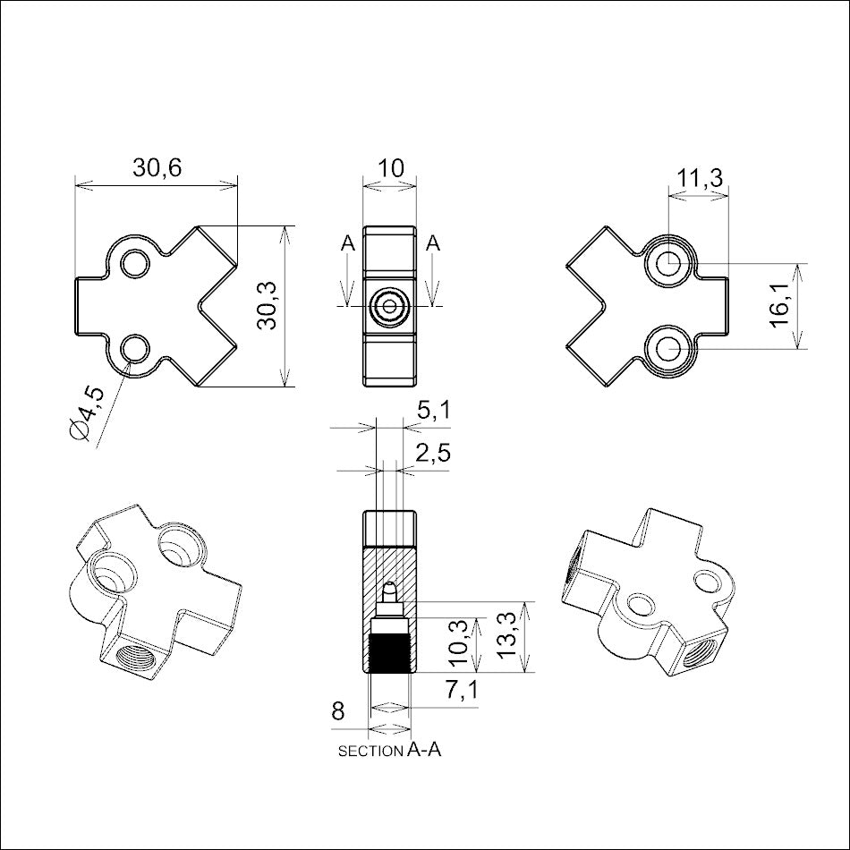 NFOX hydraulic brake one-to-two converter oil disc tee single wheel double disc brake oil tricycle YouTube accessories