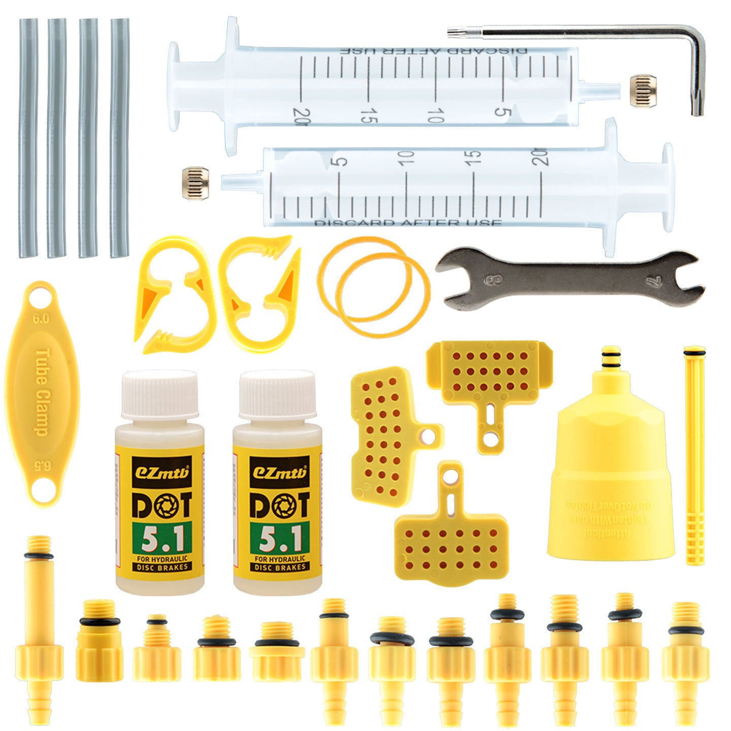 EZmtd 32 piece hydraulic brake oil change tool set, simple bicycle refueling funnel, exhaust oil injection needle tube accessories