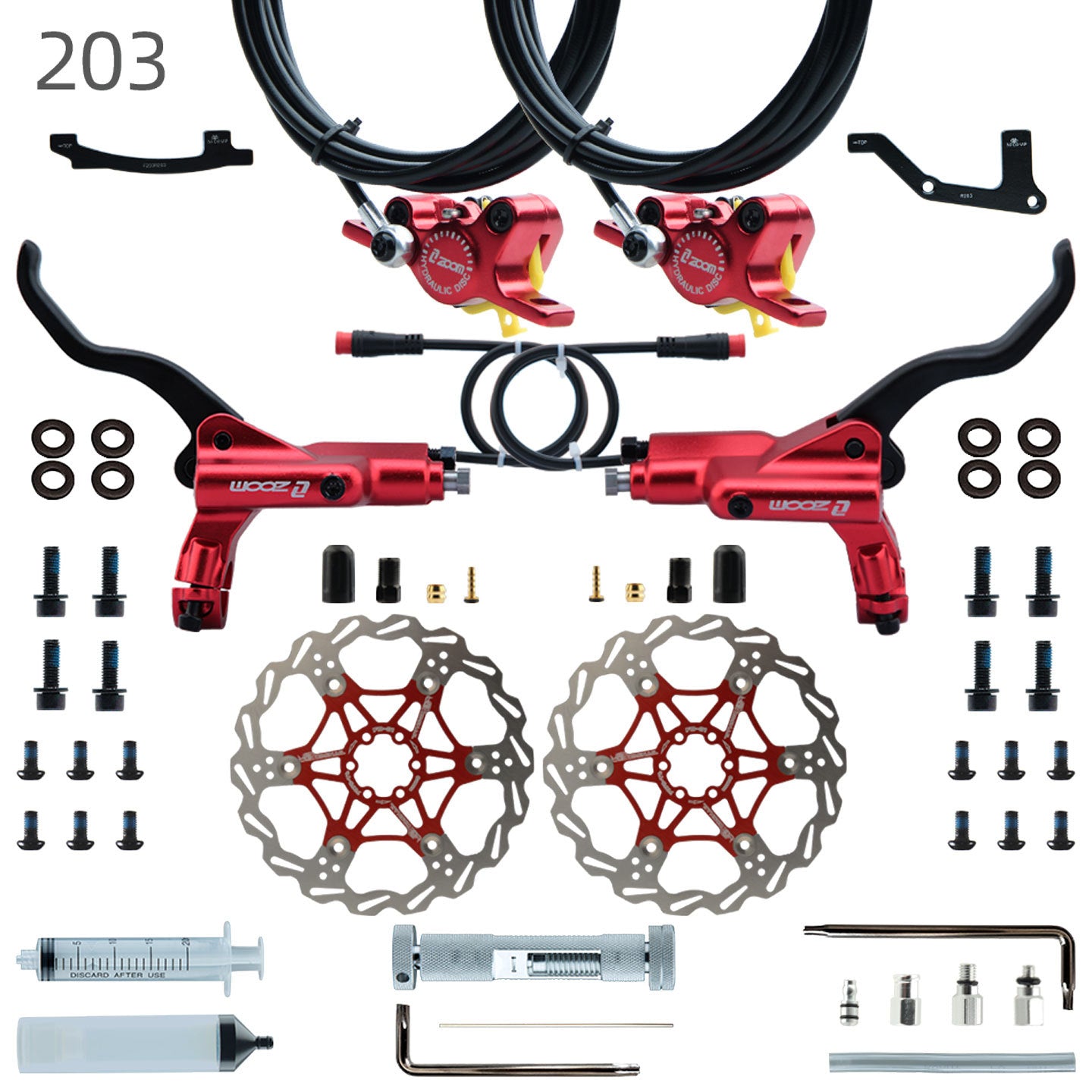 ZOOM 875E Repair Parts 180 Hydraulic Brake Left Caliper Brake Handle 160 Disc Electric Bicycle Scooter 203 Rotor Oil Disc Brake suit