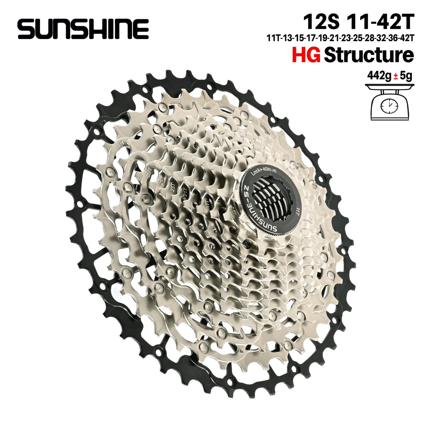 SUNSHINE Hollow Mountain Freedom Wheel 9/10/11/12/13S Folding Bicycle 40T/42T/46T/48T/50T/52T Variable Speed Card Flywheel HG
