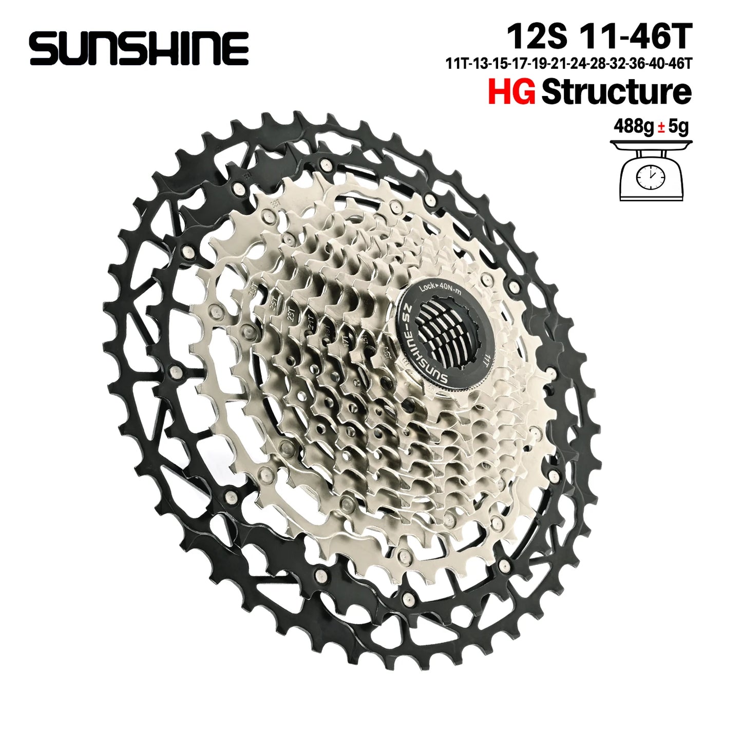SUNSHINE Hollow Mountain Freedom Wheel 9/10/11/12/13S Folding Bicycle 40T/42T/46T/48T/50T/52T Variable Speed Card Flywheel HG