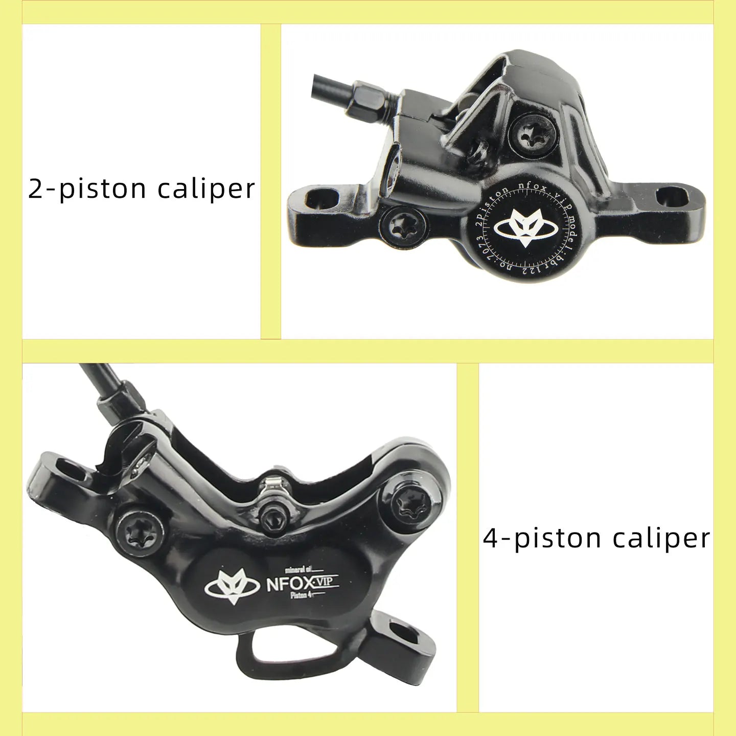 NFOX mountain bike hydraulic disc brake kit SM2A four piston caliper electric scooter 2-pin 3-pin power-off handle accessories