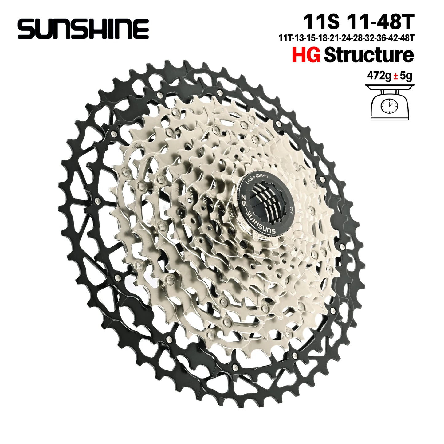 SUNSHINE Hollow Mountain Freedom Wheel 9/10/11/12/13S Folding Bicycle 40T/42T/46T/48T/50T/52T Variable Speed Card Flywheel HG
