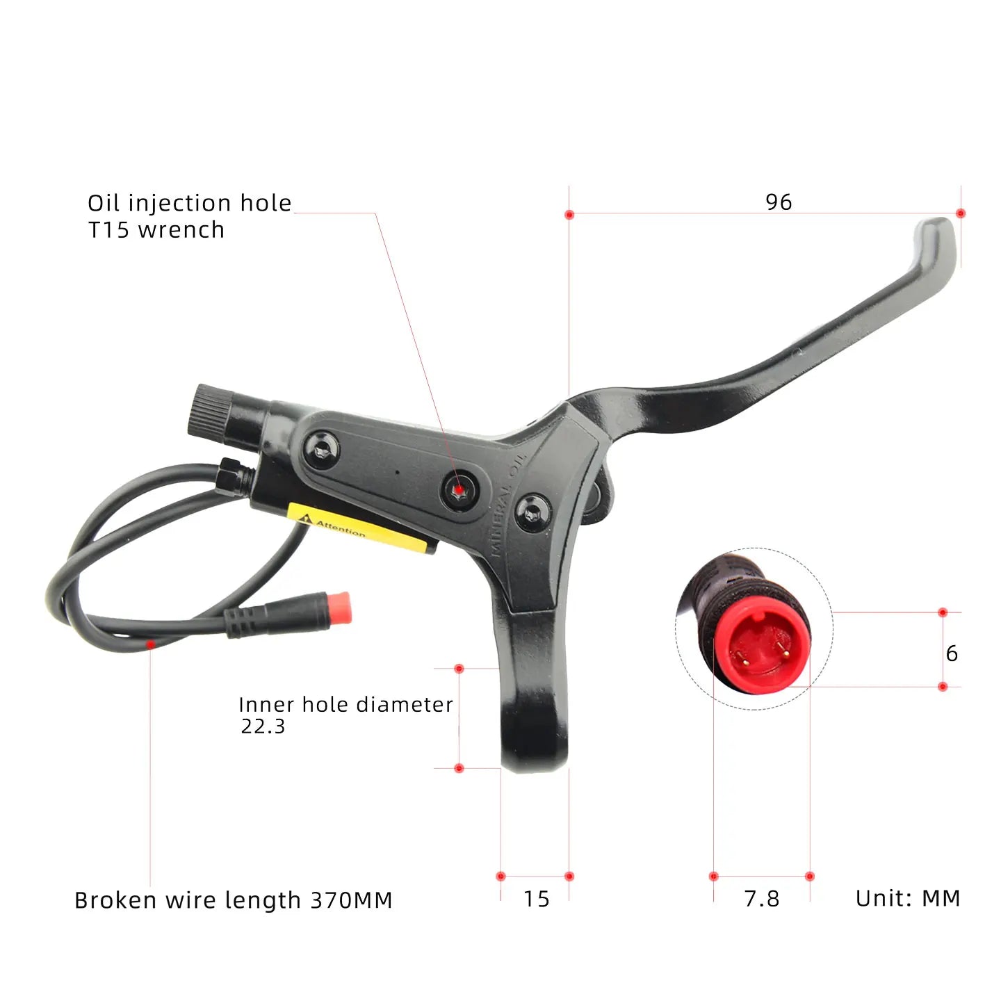NFOX mountain bike hydraulic disc brake kit SM2A four piston caliper electric scooter 2-pin 3-pin power-off handle accessories