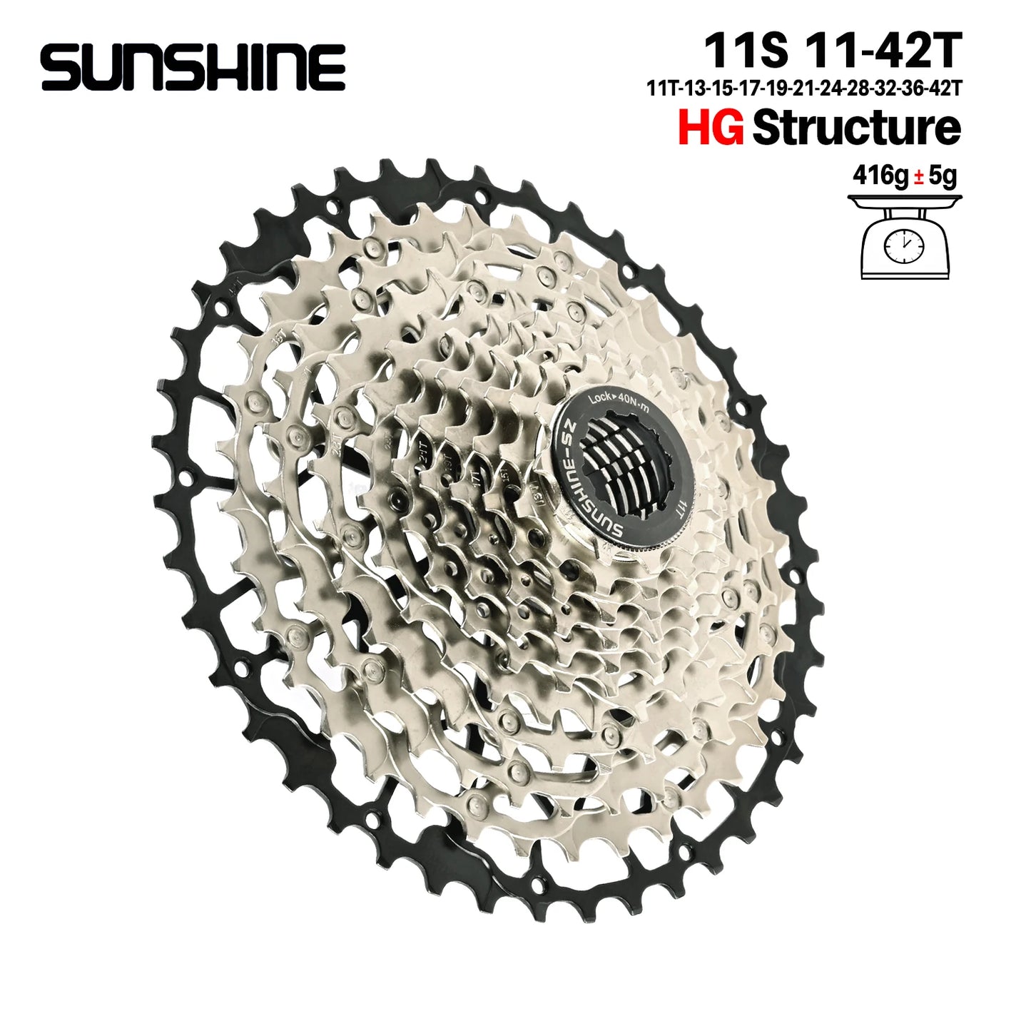 SUNSHINE Hollow Mountain Freedom Wheel 9/10/11/12/13S Folding Bicycle 40T/42T/46T/48T/50T/52T Variable Speed Card Flywheel HG