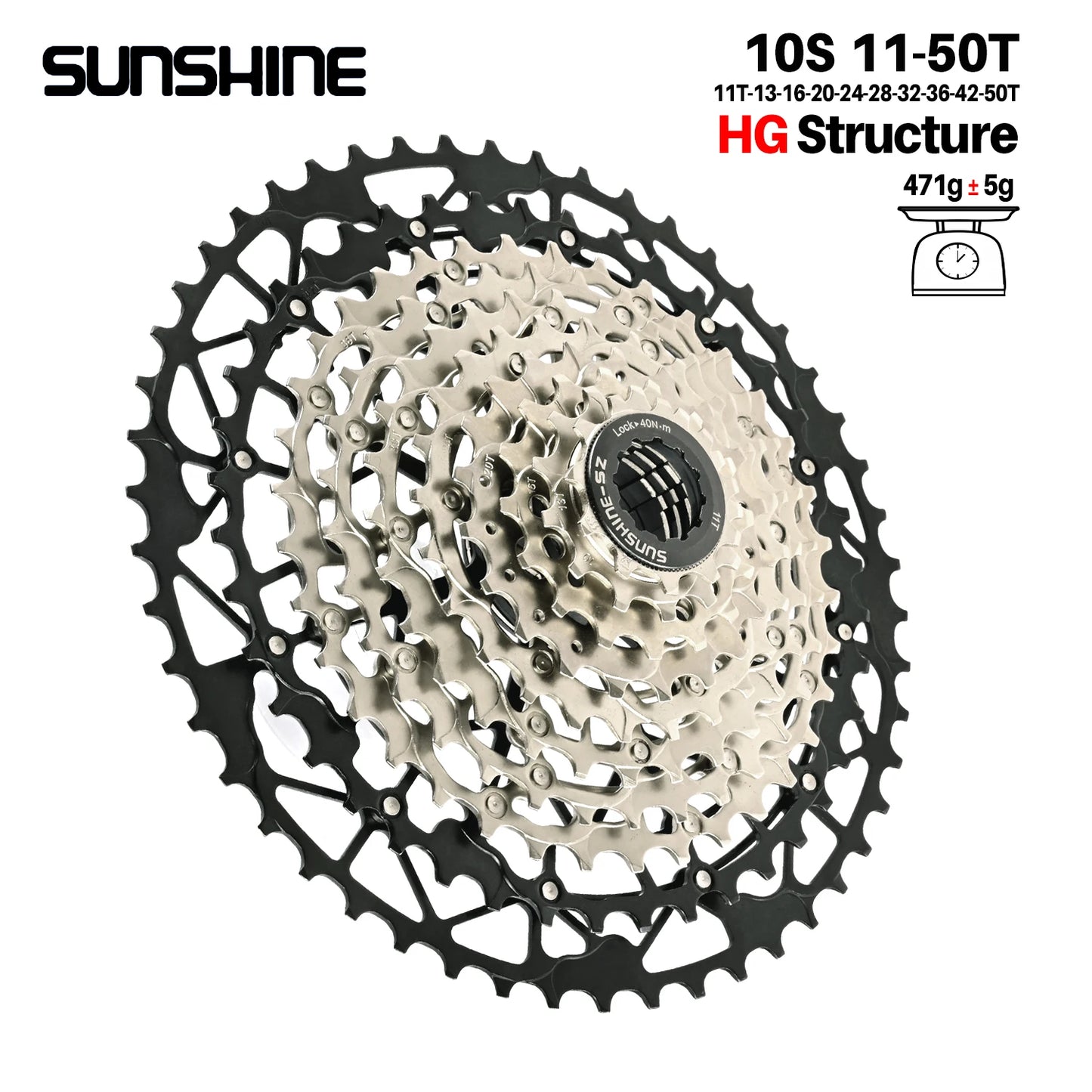 SUNSHINE Hollow Mountain Freedom Wheel 9/10/11/12/13S Folding Bicycle 40T/42T/46T/48T/50T/52T Variable Speed Card Flywheel HG
