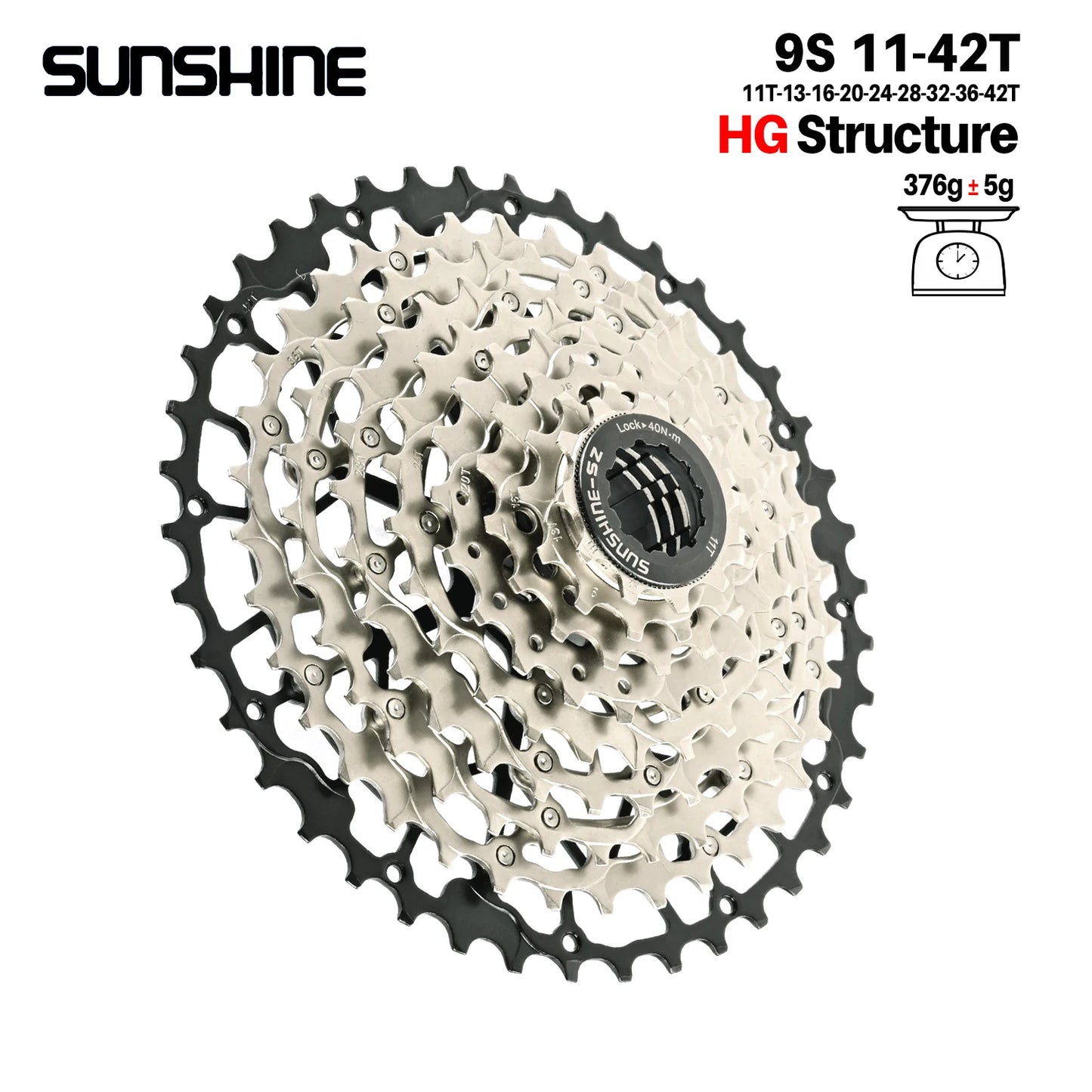 SUNSHINE Hollow Mountain Freedom Wheel 9/10/11/12/13S Folding Bicycle 40T/42T/46T/48T/50T/52T Variable Speed Card Flywheel HG
