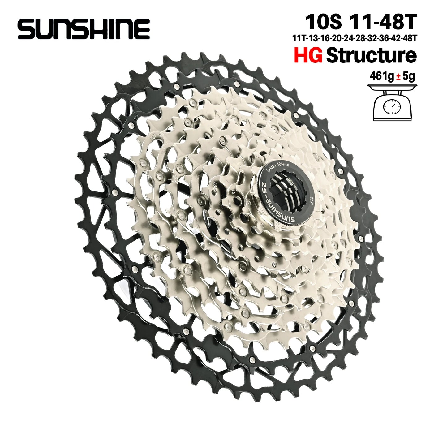 SUNSHINE Hollow Mountain Freedom Wheel 9/10/11/12/13S Folding Bicycle 40T/42T/46T/48T/50T/52T Variable Speed Card Flywheel HG