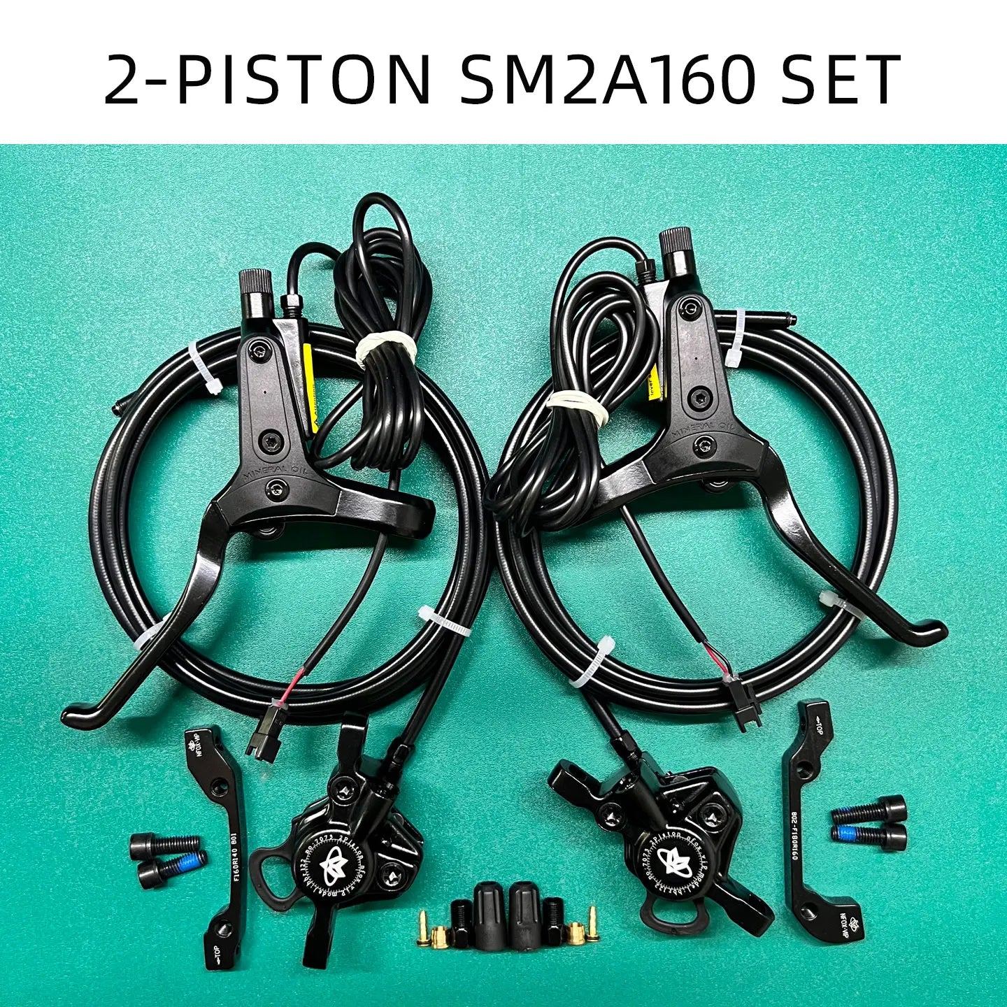 NFOX mountain bike hydraulic disc brake kit SM2A four piston caliper electric scooter 2-pin 3-pin power-off handle accessories
