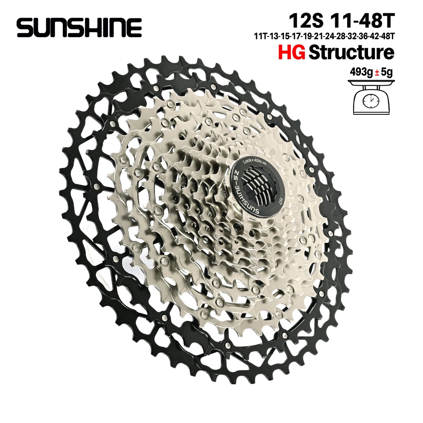 SUNSHINE Hollow Mountain Freedom Wheel 9/10/11/12/13S Folding Bicycle 40T/42T/46T/48T/50T/52T Variable Speed Card Flywheel HG