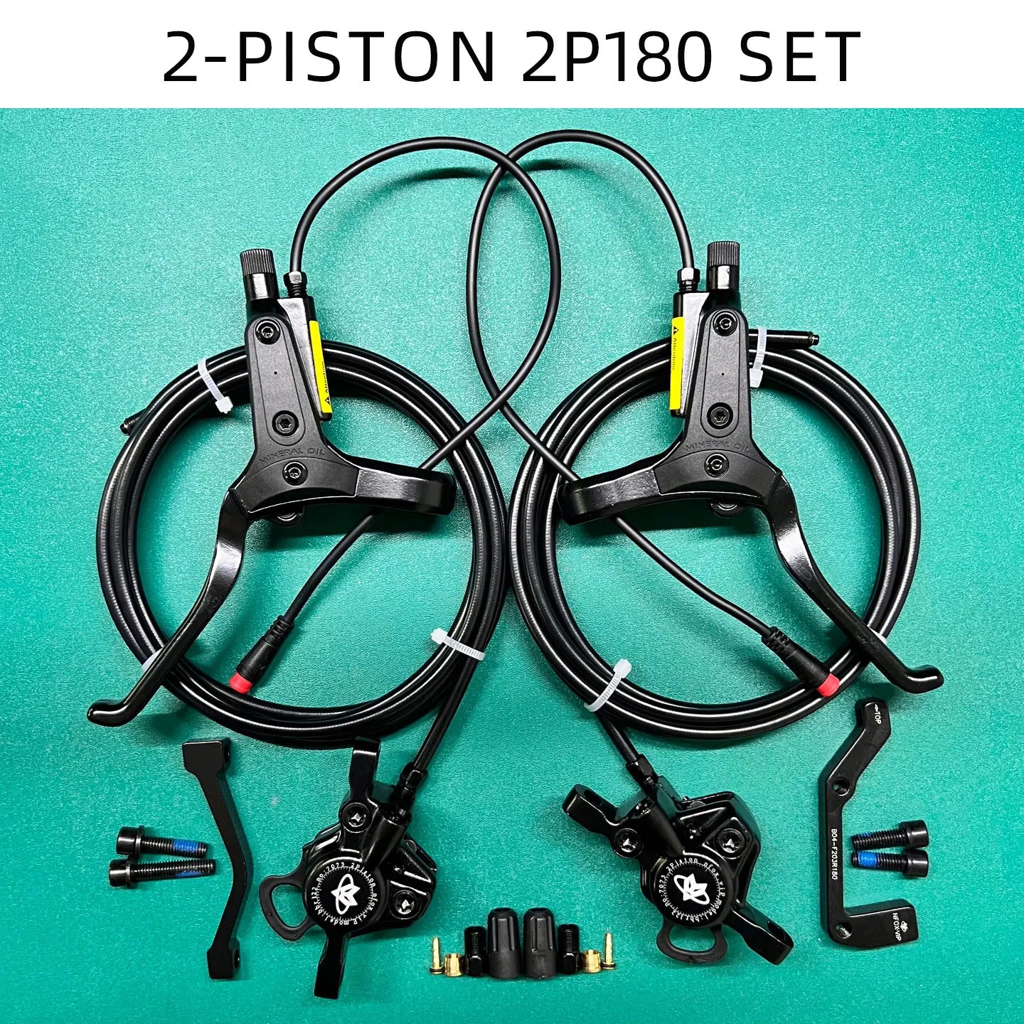 NFOX mountain bike hydraulic disc brake kit SM2A four piston caliper electric scooter 2-pin 3-pin power-off handle accessories