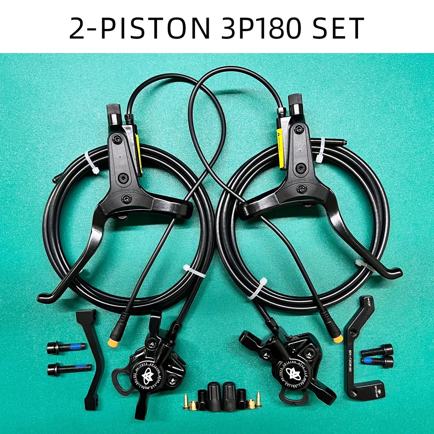 NFOX mountain bike hydraulic disc brake kit SM2A four piston caliper electric scooter 2-pin 3-pin power-off handle accessories