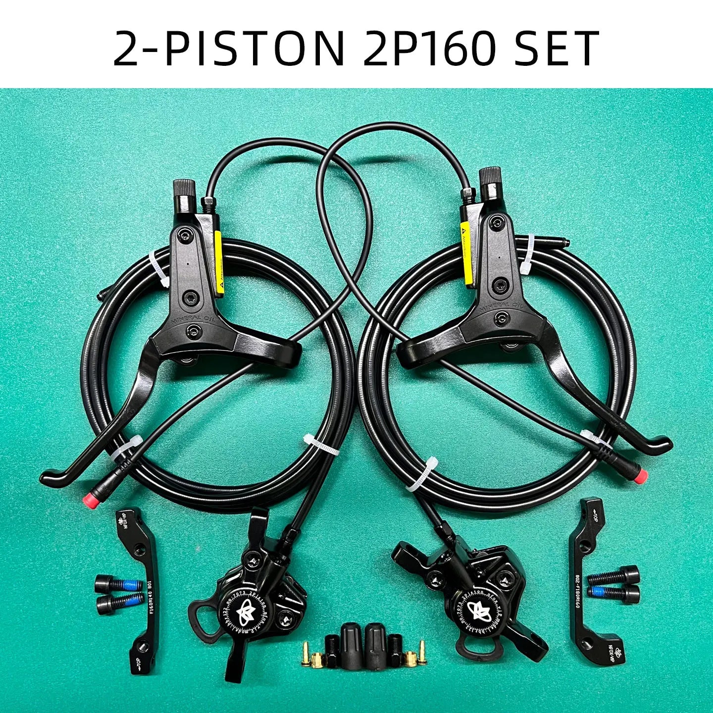 NFOX mountain bike hydraulic disc brake kit SM2A four piston caliper electric scooter 2-pin 3-pin power-off handle accessories