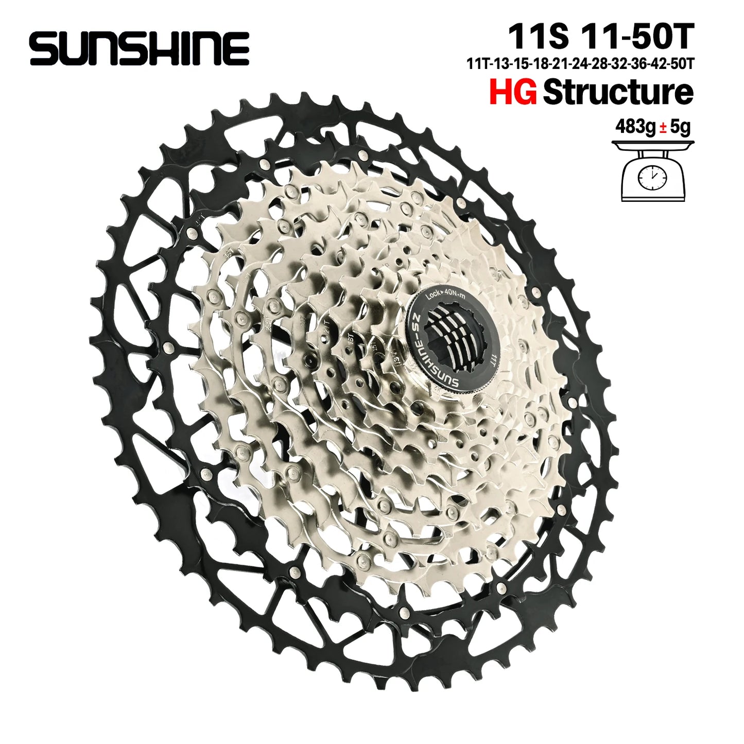 SUNSHINE Hollow Mountain Freedom Wheel 9/10/11/12/13S Folding Bicycle 40T/42T/46T/48T/50T/52T Variable Speed Card Flywheel HG