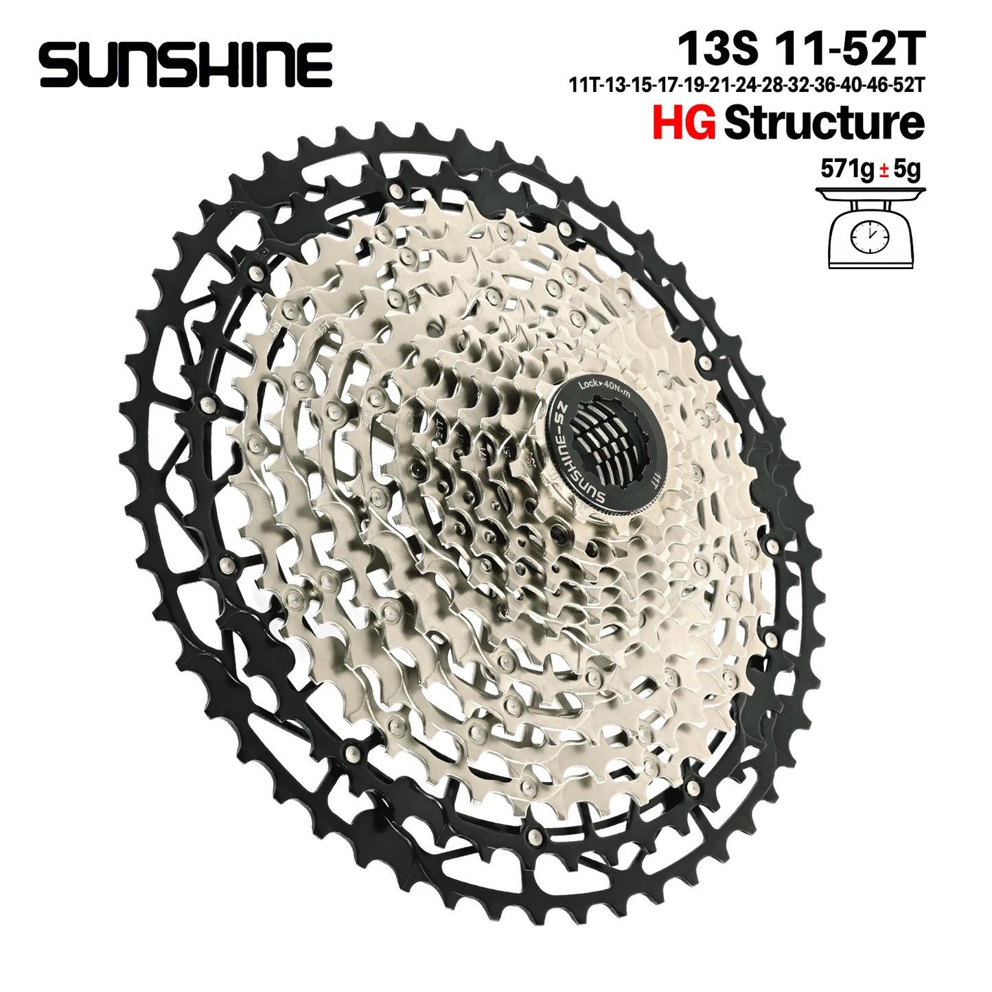 SUNSHINE Hollow Mountain Freedom Wheel 9/10/11/12/13S Folding Bicycle 40T/42T/46T/48T/50T/52T Variable Speed Card Flywheel HG