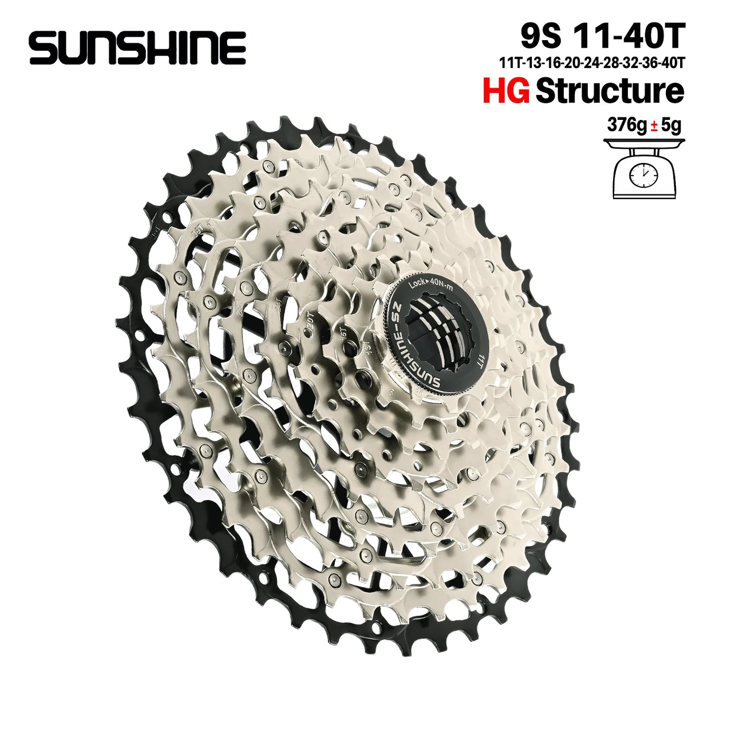 SUNSHINE Hollow Mountain Freedom Wheel 9/10/11/12/13S Folding Bicycle 40T/42T/46T/48T/50T/52T Variable Speed Card Flywheel HG