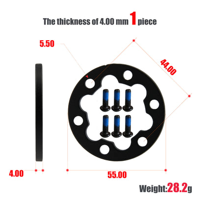 Electric Scooter Brake Disc Gasket Round Black 4.0mm Inner Fancy Bicycle Disc 6-hole Gasket Wheel Hub Flower Drum High Pad