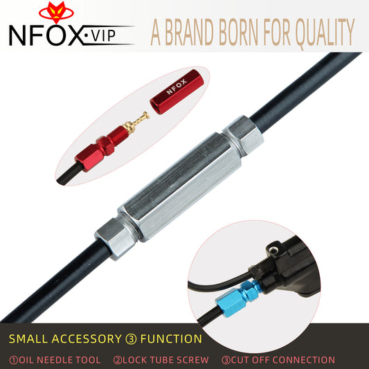 NFOX bicycle hydraulic disc brake oil needle oil pipe repair connection insertion installation tool bidirectional threaded joint