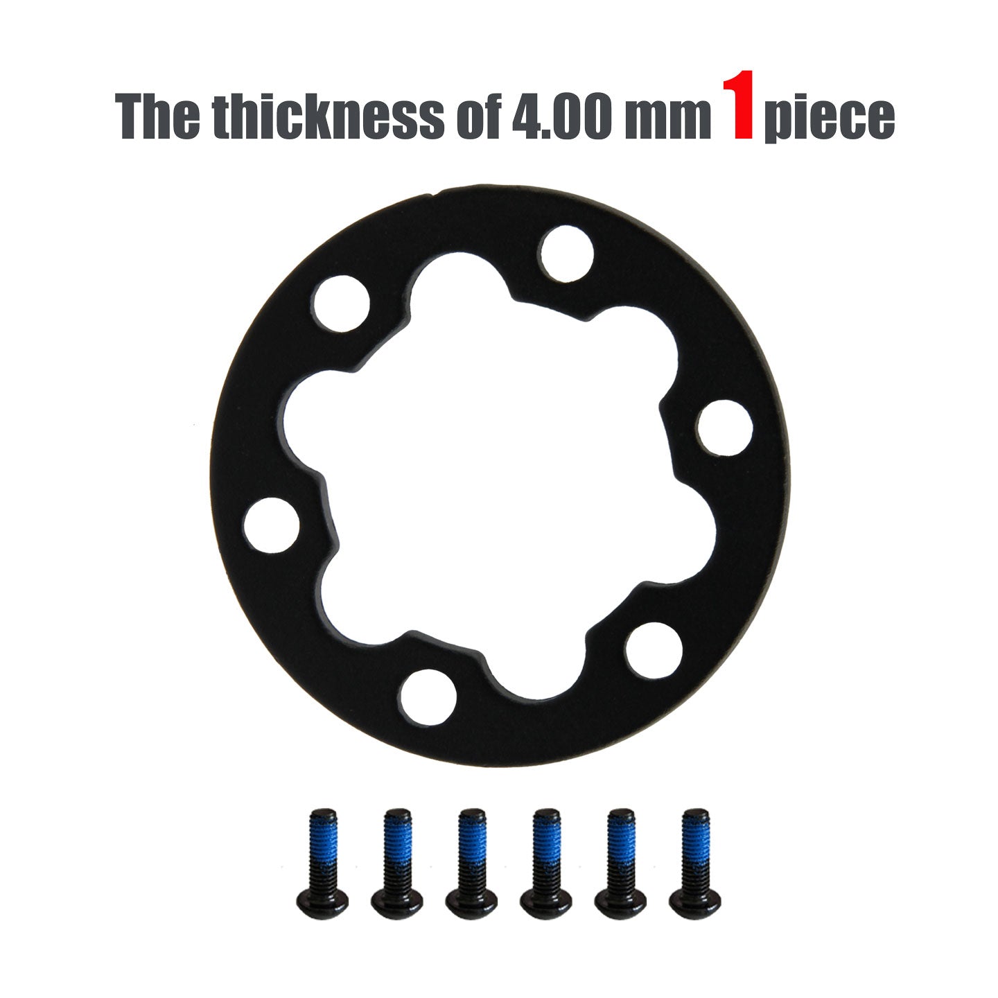 Electric Scooter Brake Disc Gasket Round Black 4.0mm Inner Fancy Bicycle Disc 6-hole Gasket Wheel Hub Flower Drum High Pad