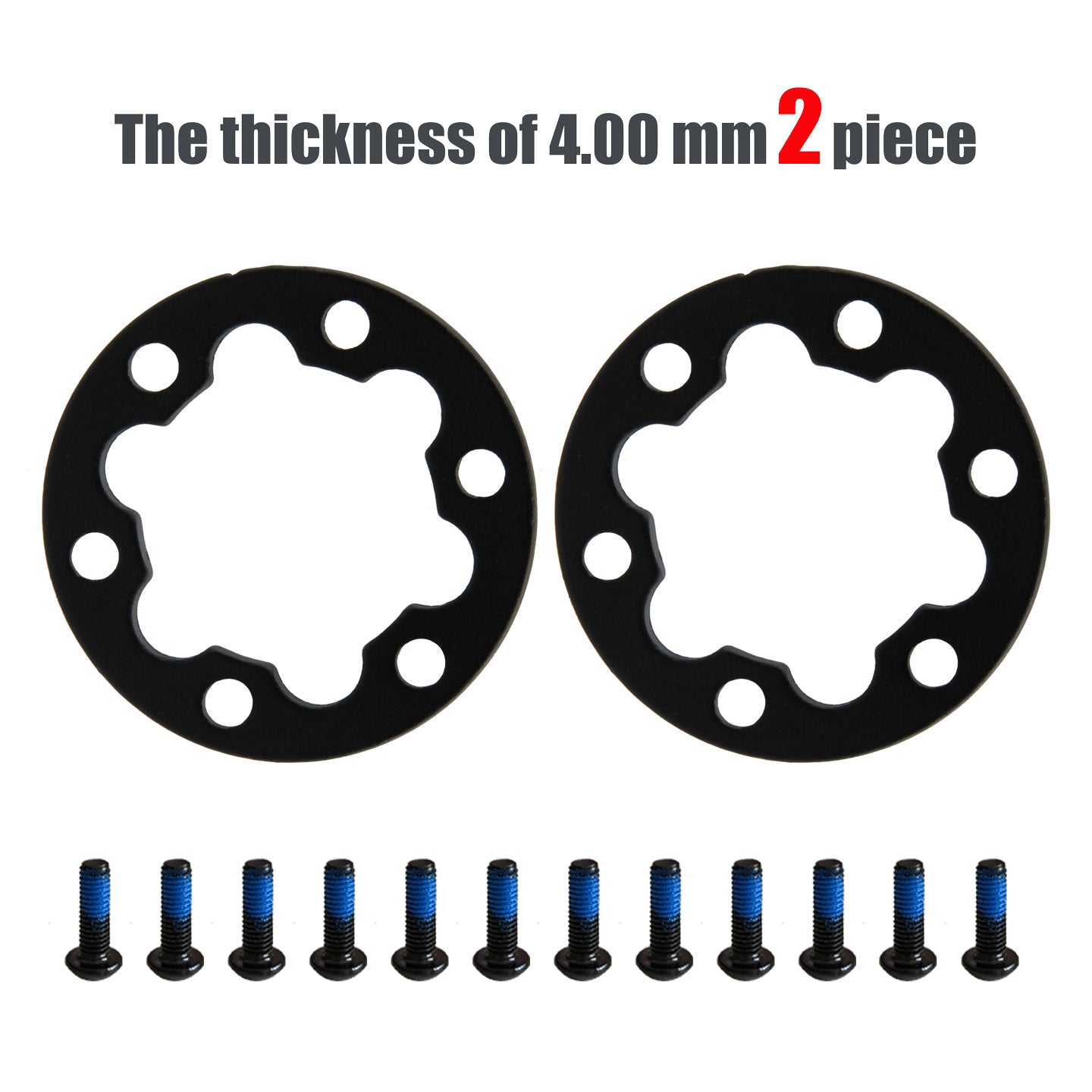 Electric Scooter Brake Disc Gasket Round Black 4.0mm Inner Fancy Bicycle Disc 6-hole Gasket Wheel Hub Flower Drum High Pad
