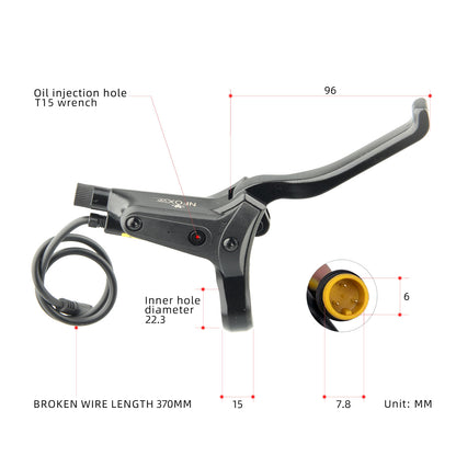 NFOX mountain bike hydraulic disc brake kit SM2A four piston caliper electric scooter 2-pin 3-pin power-off handle accessories