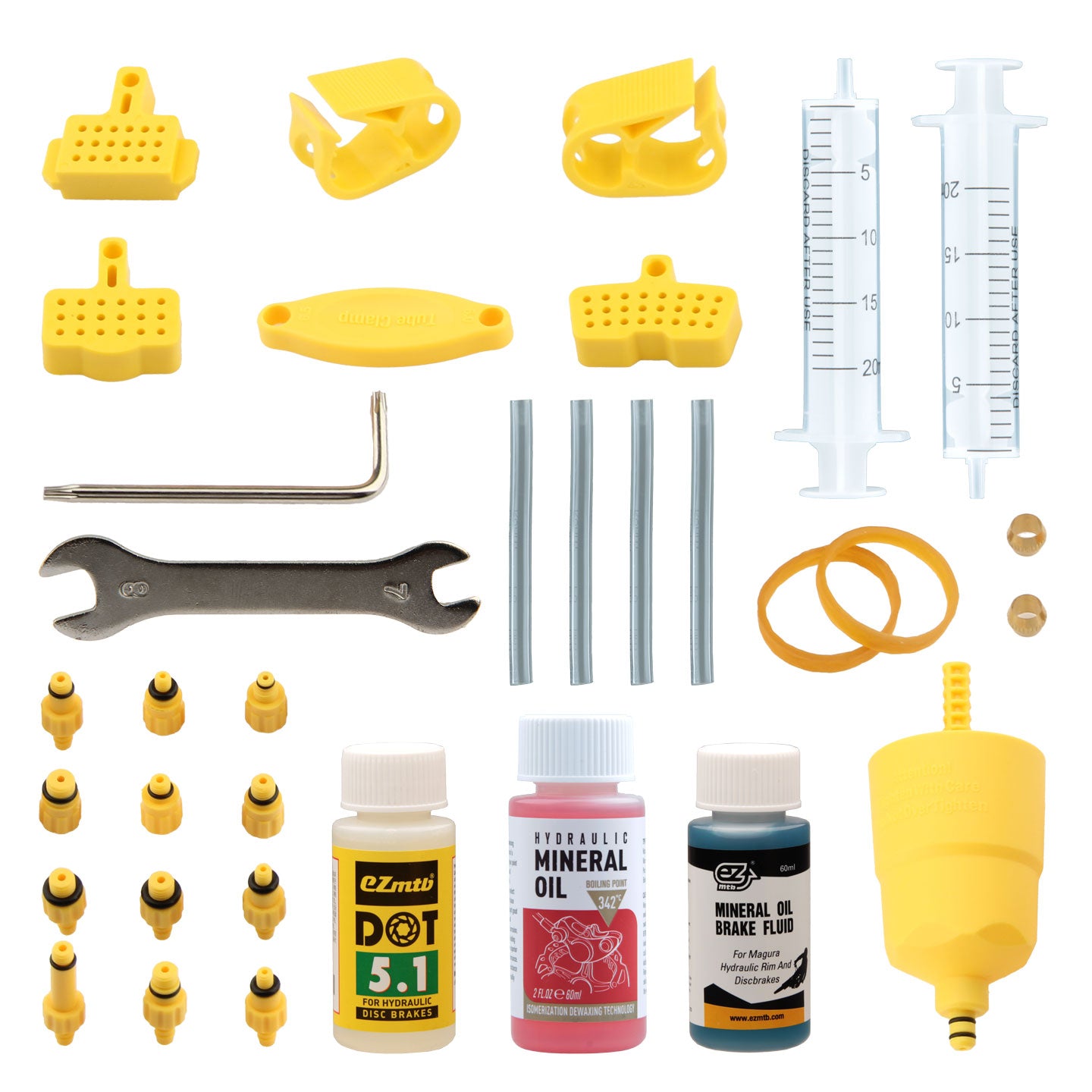 EZmtd 32 piece hydraulic brake oil change tool set, simple bicycle refueling funnel, exhaust oil injection needle tube accessories