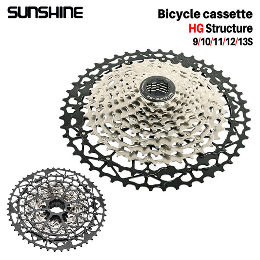 SUNSHINE Hollow Mountain Freedom Wheel 9/10/11/12/13S Folding Bicycle 40T/42T/46T/48T/50T/52T Variable Speed Card Flywheel HG