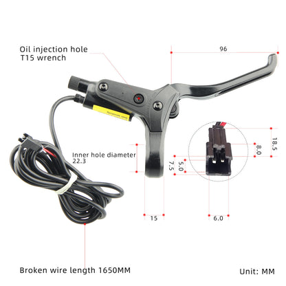 NFOX mountain bike hydraulic disc brake kit SM2A four piston caliper electric scooter 2-pin 3-pin power-off handle accessories