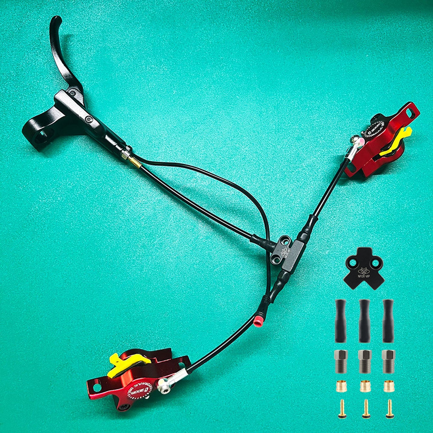 NFOX TE Oil Needle Copper Sleeve Three-Wheeled Vehicle Hydraulic Brake Oil Brake Three-Way Aluminum Alloy One-to-Two Accessories Modification Oil Pipe Connector Oil Distributor Valve