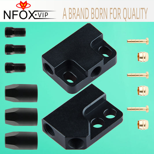 NFOX 59 oil needle copper sleeve tricycle hydraulic brake oil brake tee aluminum alloy one-to-two accessories modified oil