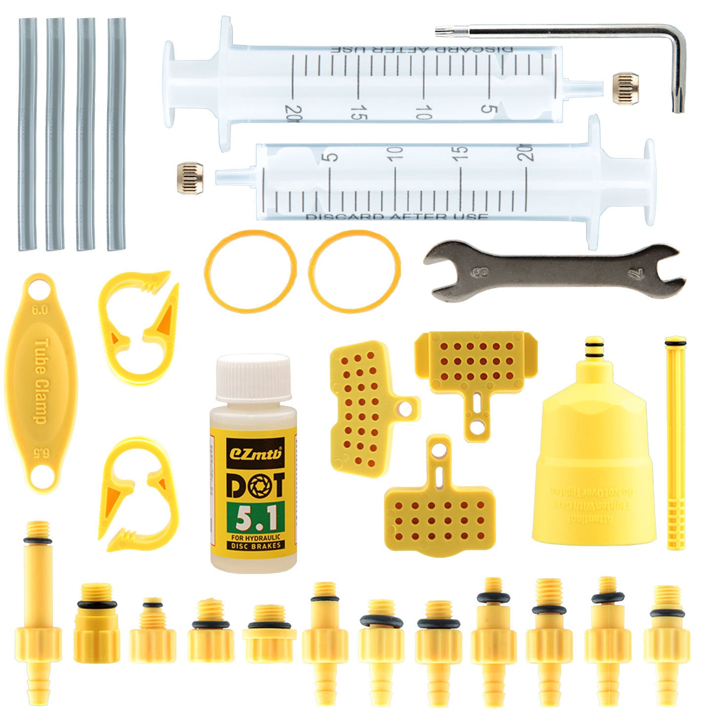 EZmtd 32 piece hydraulic brake oil change tool set, simple bicycle refueling funnel, exhaust oil injection needle tube accessories