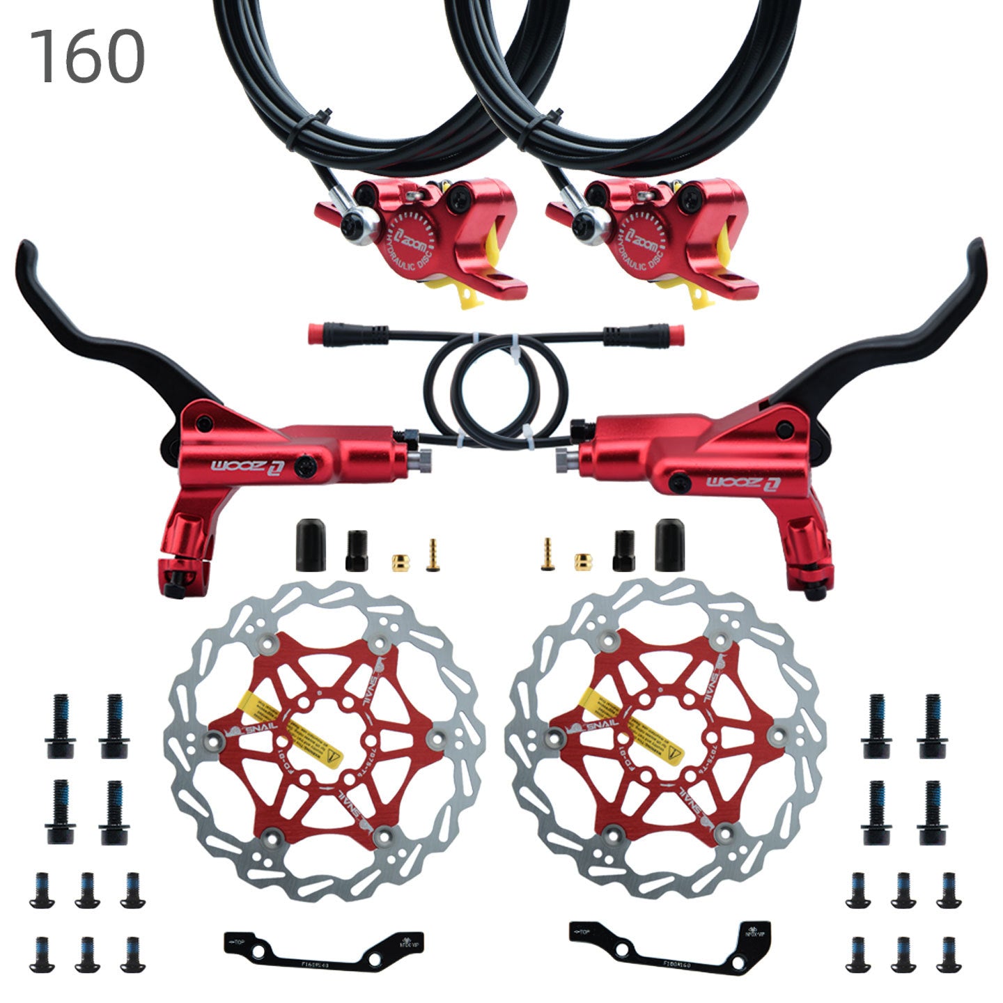 ZOOM 875E Repair Parts 180 Hydraulic Brake Left Caliper Brake Handle 160 Disc Electric Bicycle Scooter 203 Rotor Oil Disc Brake suit