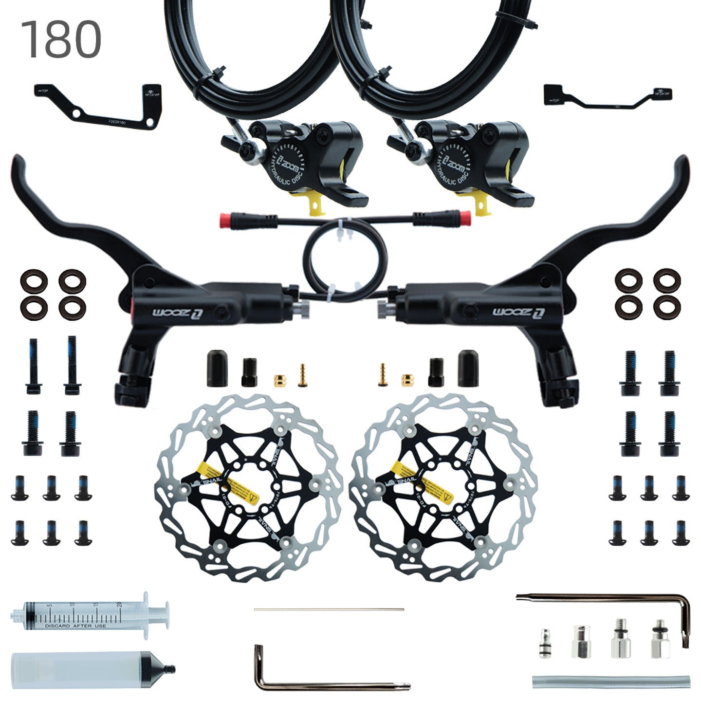 ZOOM 875E Repair Parts 180 Hydraulic Brake Left Caliper Brake Handle 160 Disc Electric Bicycle Scooter 203 Rotor Oil Disc Brake suit