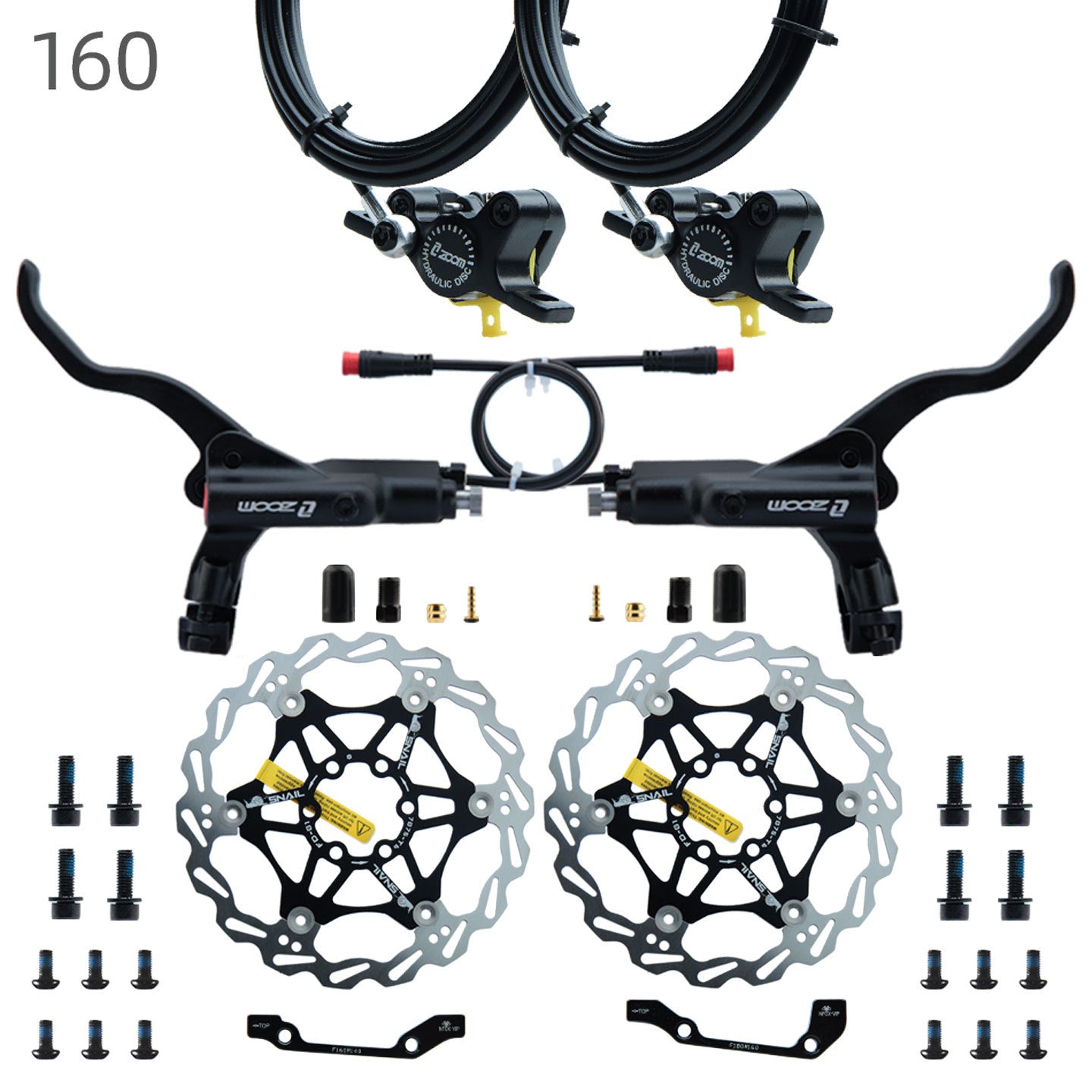 ZOOM 875E Repair Parts 180 Hydraulic Brake Left Caliper Brake Handle 160 Disc Electric Bicycle Scooter 203 Rotor Oil Disc Brake suit