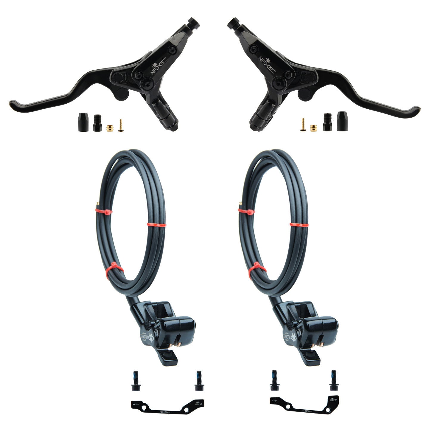 NFOX Mountain Bike Bicycle Brake System Special Accessories 4-piston Left Caliper Hydraulic Disc Brake Handle Accessories