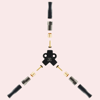 NFOX TE Oil Needle Copper Sleeve Three-Wheeled Vehicle Hydraulic Brake Oil Brake Three-Way Aluminum Alloy One-to-Two Accessories Modification Oil Pipe Connector Oil Distributor Valve