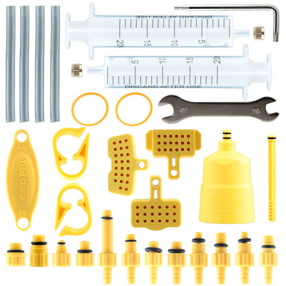 EZmtd 32 piece hydraulic brake oil change tool set, simple bicycle refueling funnel, exhaust oil injection needle tube accessories