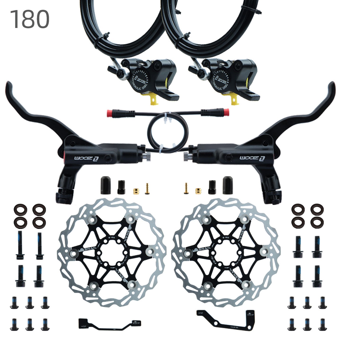 ZOOM 875E Repair Parts 180 Hydraulic Brake Left Caliper Brake Handle 160 Disc Electric Bicycle Scooter 203 Rotor Oil Disc Brake suit