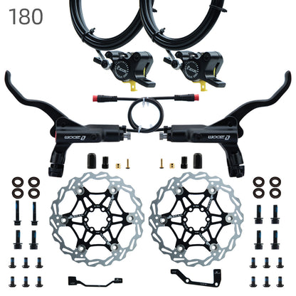 ZOOM 875E Repair Parts 180 Hydraulic Brake Left Caliper Brake Handle 160 Disc Electric Bicycle Scooter 203 Rotor Oil Disc Brake suit