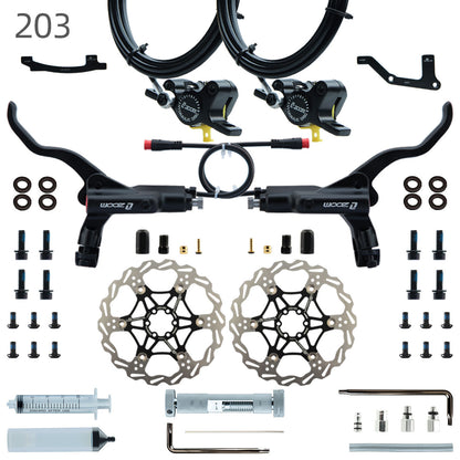 ZOOM 875E Repair Parts 180 Hydraulic Brake Left Caliper Brake Handle 160 Disc Electric Bicycle Scooter 203 Rotor Oil Disc Brake suit