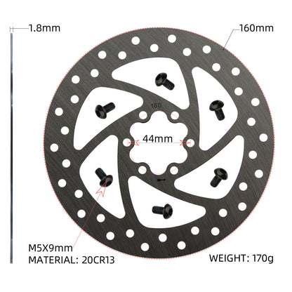 NFOX Six Nail Mountain Road Electric Scooter 160 Specification Bicycle Brake Disc Disc Thickness 1.8mm Brake Accessories