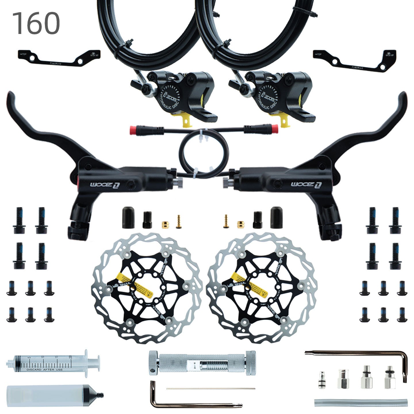 ZOOM 875E Repair Parts 180 Hydraulic Brake Left Caliper Brake Handle 160 Disc Electric Bicycle Scooter 203 Rotor Oil Disc Brake suit