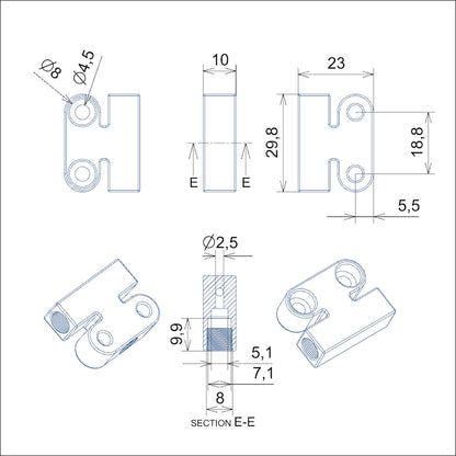 NFOX TE Oil Needle Copper Sleeve Three-Wheeled Vehicle Hydraulic Brake Oil Brake Three-Way Aluminum Alloy One-to-Two Accessories Modification Oil Pipe Connector Oil Distributor Valve