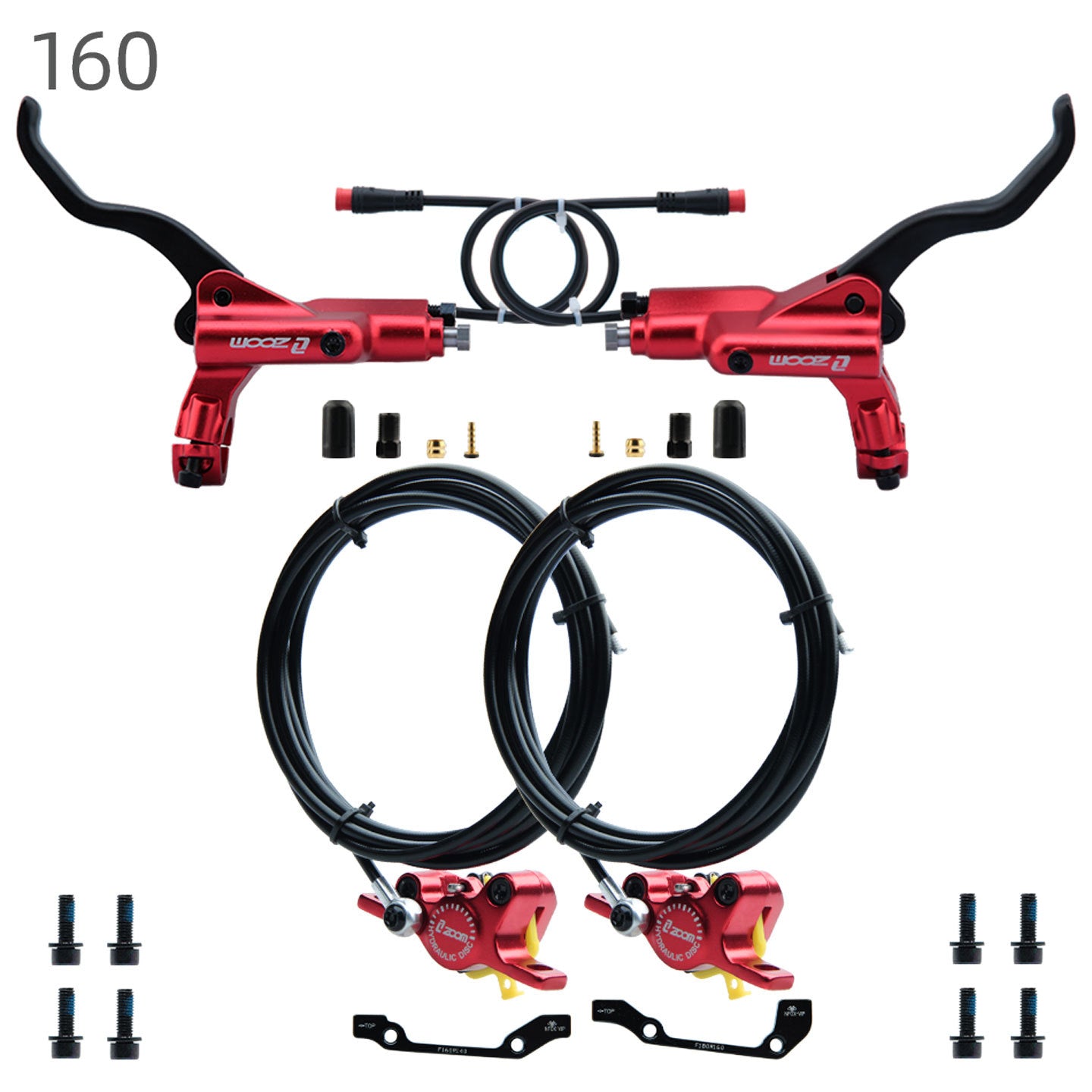 ZOOM 875E Repair Parts 180 Hydraulic Brake Left Caliper Brake Handle 160 Disc Electric Bicycle Scooter 203 Rotor Oil Disc Brake suit