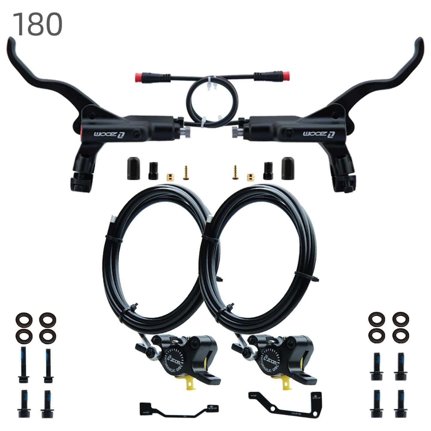 ZOOM 875E Repair Parts 180 Hydraulic Brake Left Caliper Brake Handle 160 Disc Electric Bicycle Scooter 203 Rotor Oil Disc Brake suit